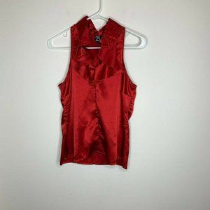 23rd St. Womens S Red Sleeveless Blouse Top Shirt